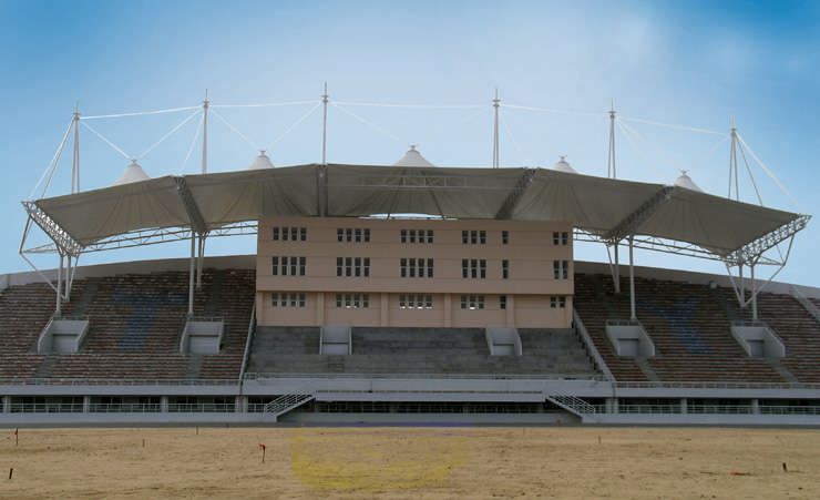 汶川重建体育活动场馆--膜结构看台